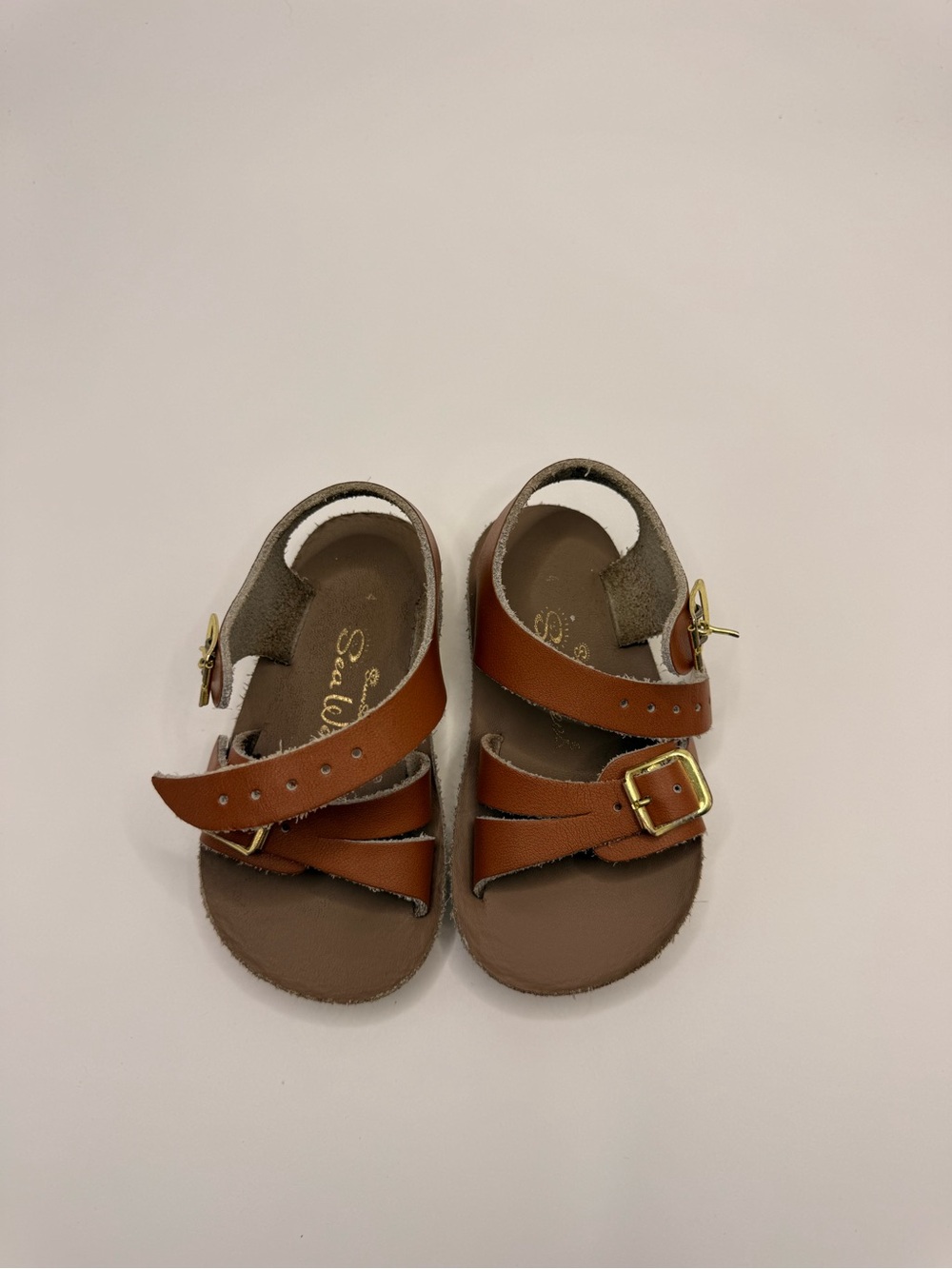 Sun-San Kids Brown Leather Buckle Sandals